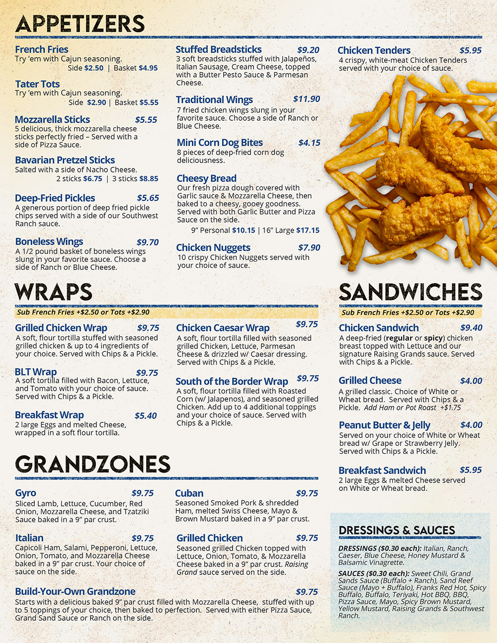 Grand Sands 2026 Menu - page 1